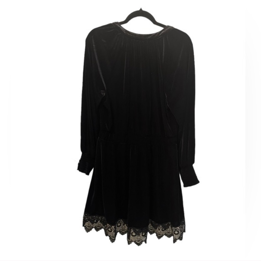 Chelsea and Violet lace trim black velvet dress - Picture 4 of 10